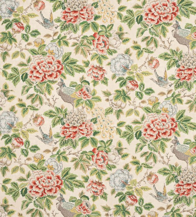 Chilgrove Fabric by Colefax and Fowler Pink/Green