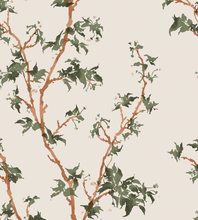 Chinese Branch Wallpaper by Cole & Son Leaf Green