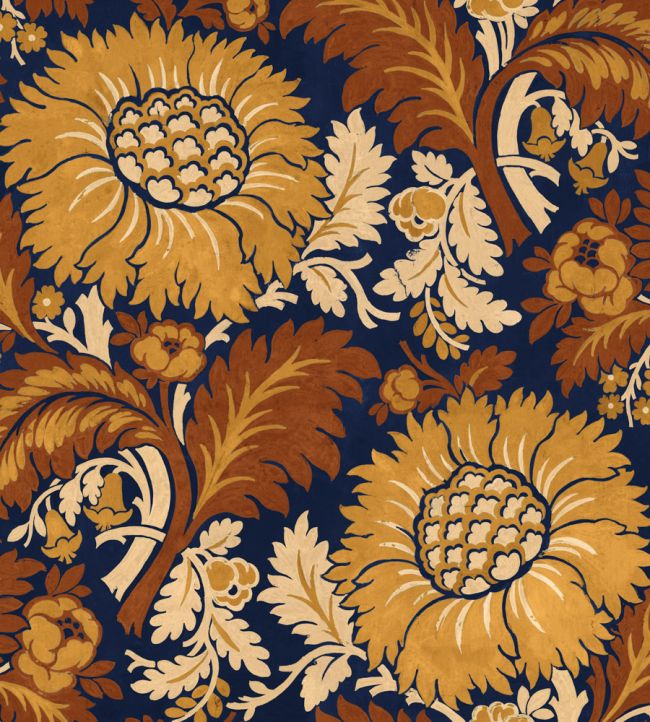 Chinese Damask Wallpaper by Coordonne Mustard