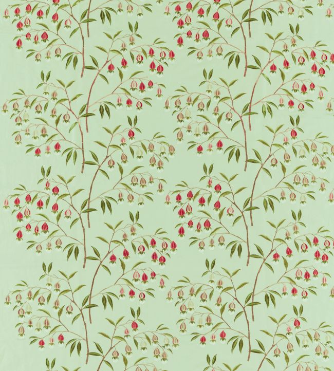 Chinese Lantern Fabric by Sanderson Mint & Apricot