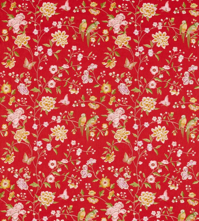Chinoiserie Hall Fabric by Sanderson Cinnabar Red