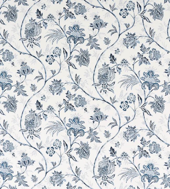 Chinoiserie Vine Wallpaper by Schumacher Cobalt