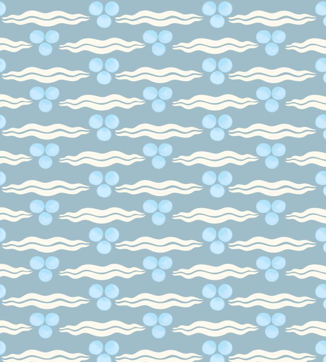 Chintamani Wallpaper by Ottoline Light Blue