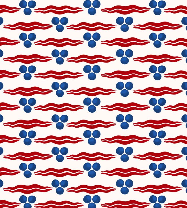 Chintamani Wallpaper by Ottoline White/Red/Blue