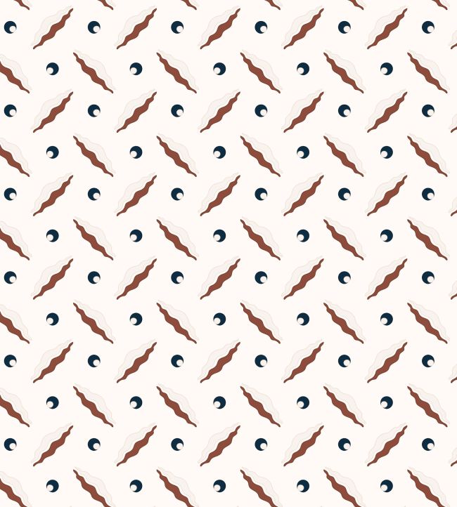 Chintamani Trellis Wallpaper by Ottoline Brown and Navy Blue
