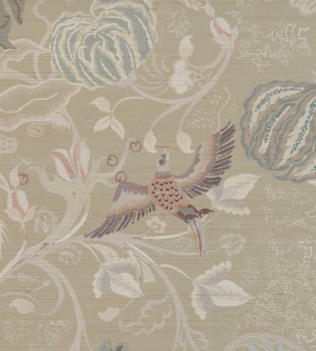 Chintz 21 Grasscloth Wallpaper by Parker & Jules Sepia Stone