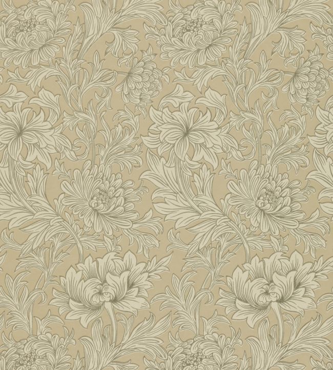Chrysanthemum Toile Wallpaper by Morris & Co Ivory/Gold