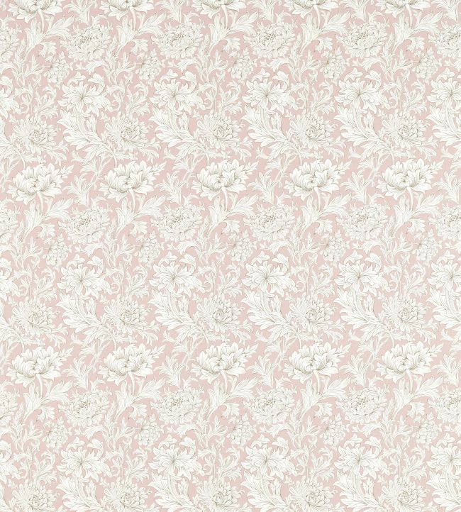 Chrysanthemum Toile Fabric by Morris & Co Cochineal Pink