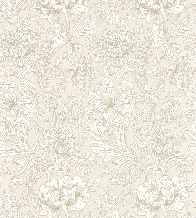 Chrysanthemum Toile Wallpaper by Morris & Co Cochineal Pink