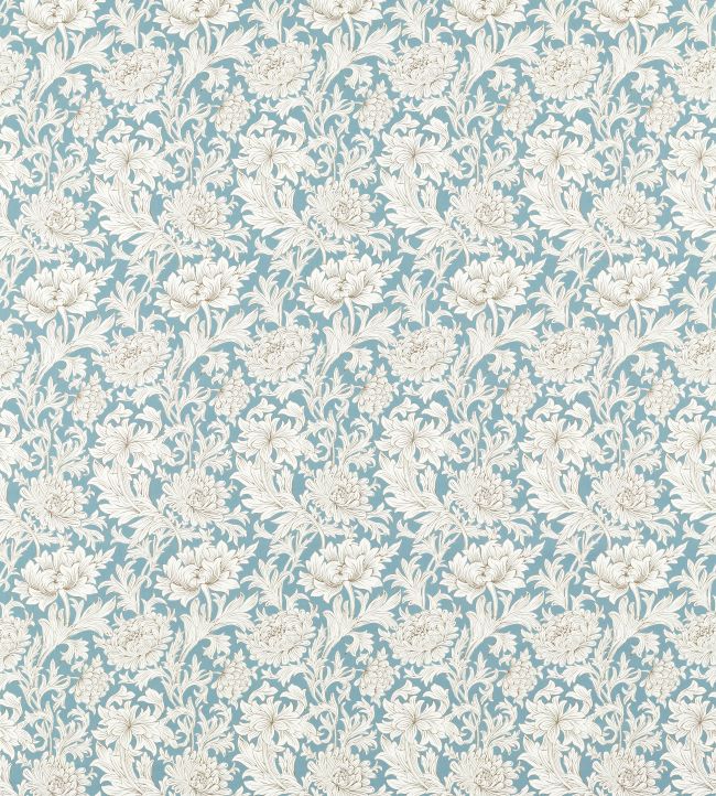 Chrysanthemum Toile Fabric by Morris & Co Slate
