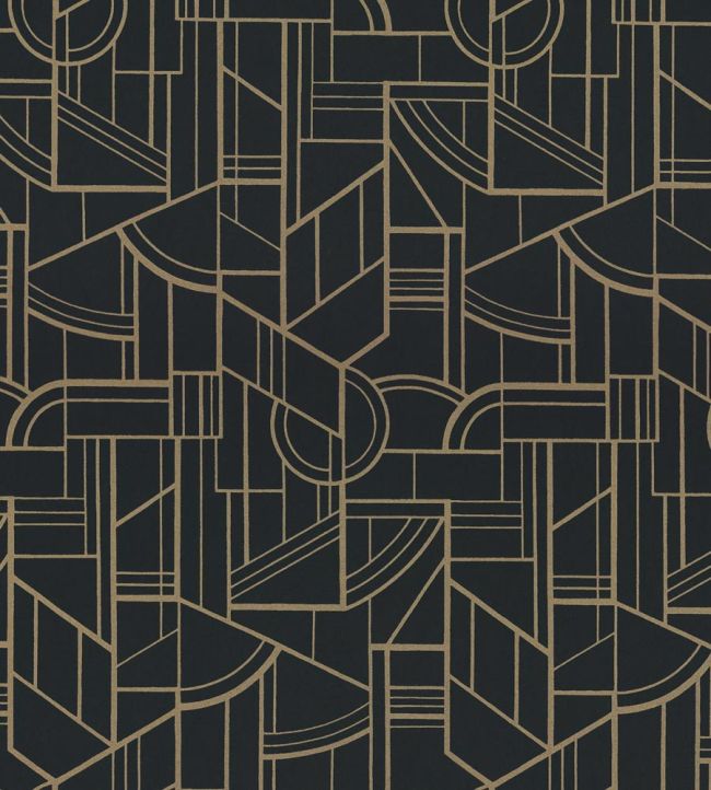 Cinetique Wallpaper by Casamance Anthracite/Dore