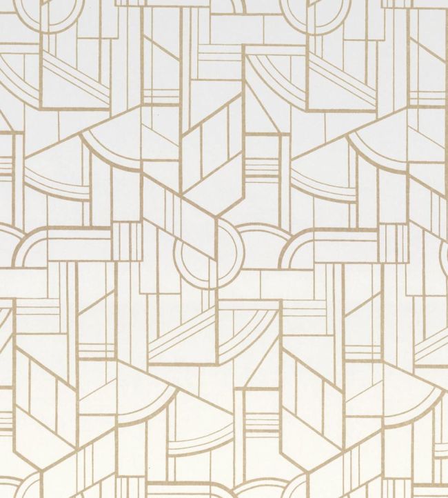Cinetique Wallpaper by Casamance Blanc/Dore