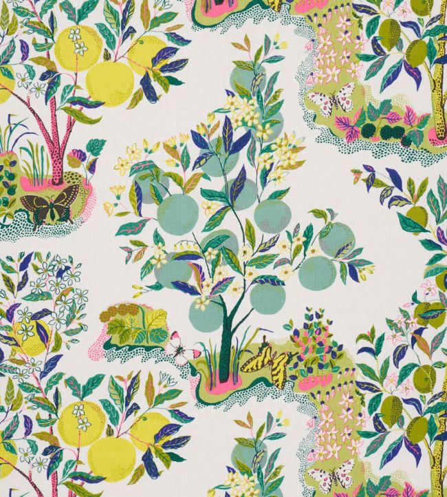 Citrus Garden Fabric by Schumacher Lime