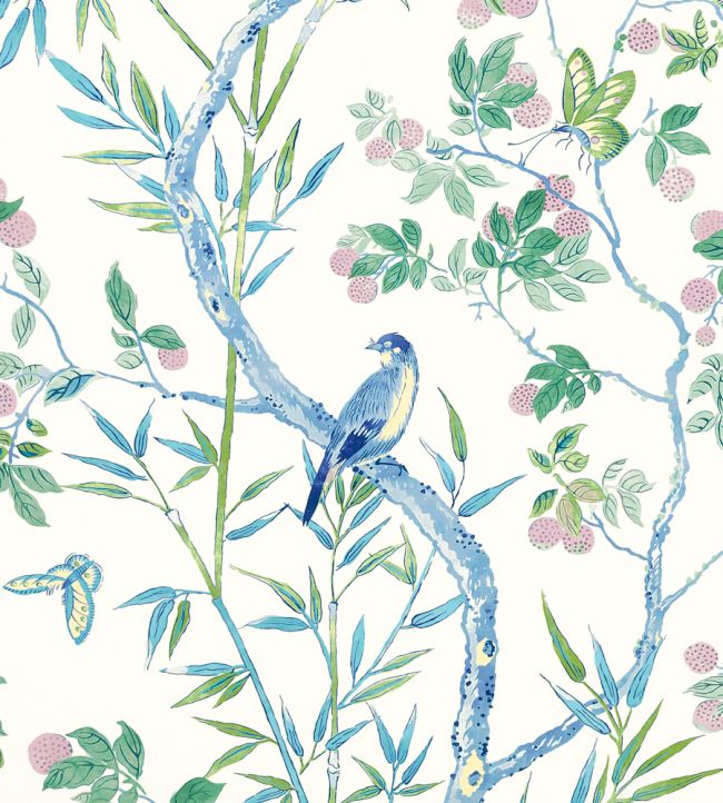 Claire Fabric by Thibaut Blue and Green
