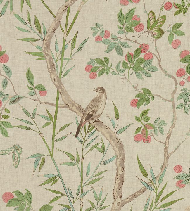 Claire Fabric by Thibaut Coral and Green