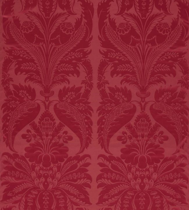 Clandon Damask Fabric by Zoffany Cinnabar