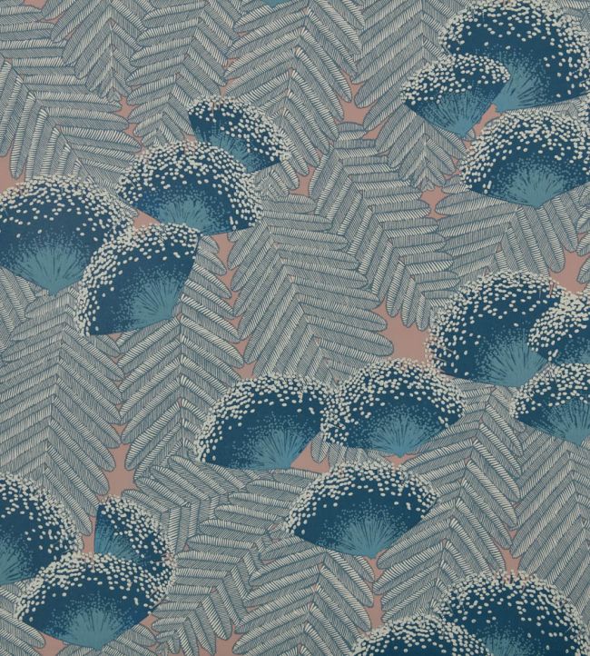 Clarice Wallpaper by 1838 Wallcoverings Soft Blue
