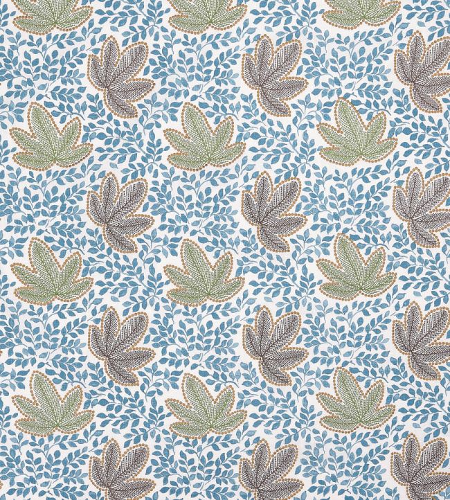 Clarice Fabric by Nina Campbell Blue/Green/Chocolate