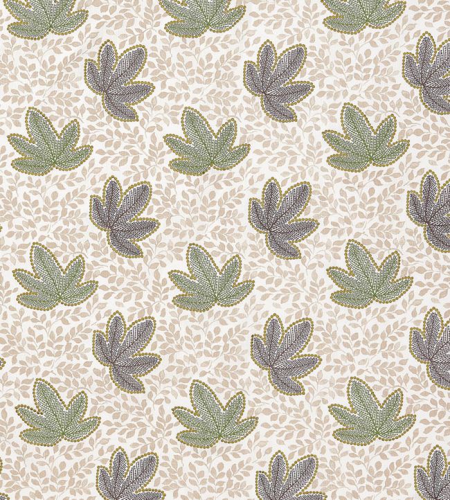 Clarice Fabric by Nina Campbell Pebble/Emerald/Choc