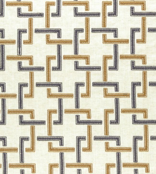 Sekai Fabric by Clarke & Clarke Charcoal/Cinnamon