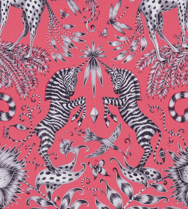 Emma J Shipley Kruger Fabric by Clarke & Clarke Magenta