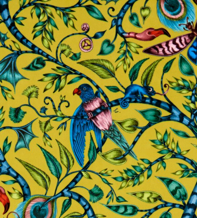 Emma J Shipley Rousseau Velvet Fabric by Clarke & Clarke Lime