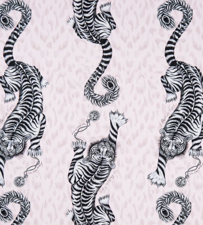 Emma J Shipley Tigris Fabric by Clarke & Clarke Pink
