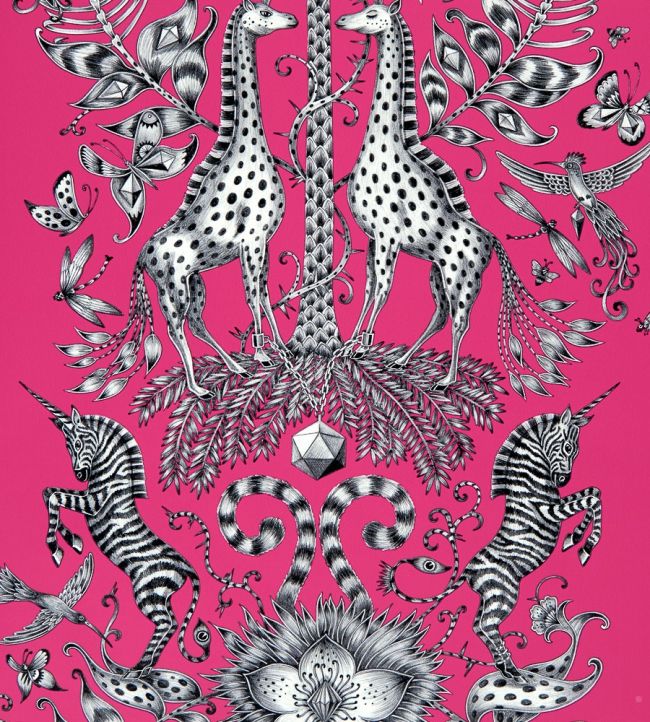 Emma J Shipley Kruger Wallpaper by Clarke & Clarke Magenta