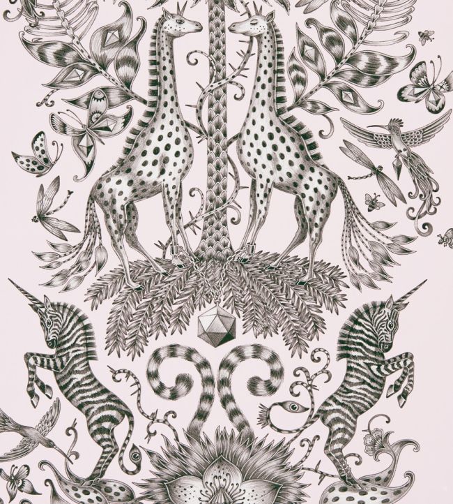 Emma J Shipley Kruger Wallpaper by Clarke & Clarke Pink