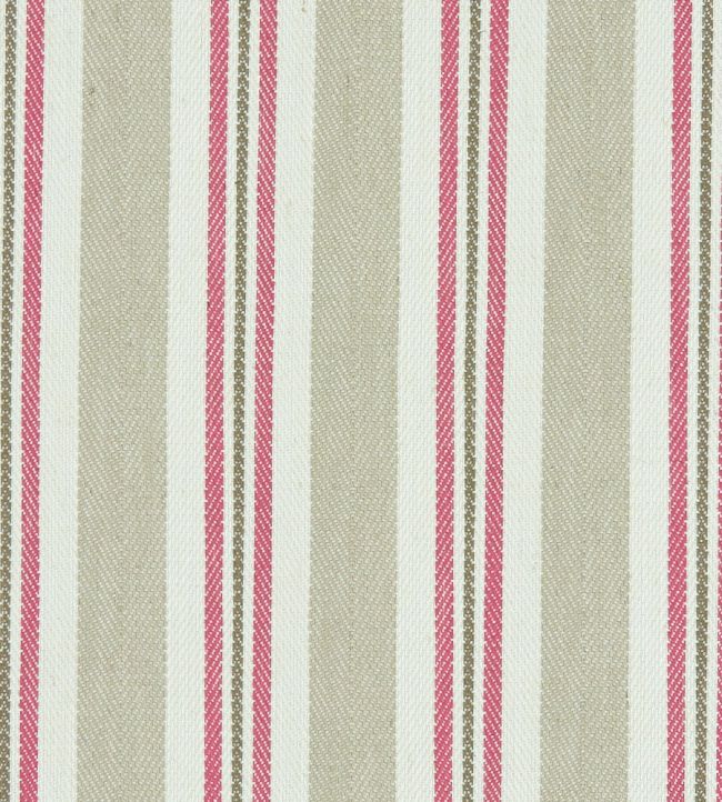 Alderton Fabric by Clarke & Clarke Raspberry/Linen