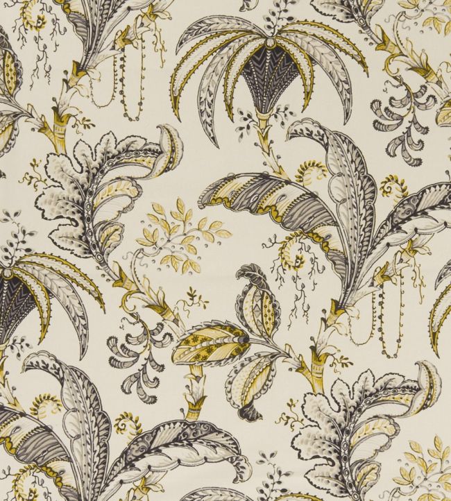Ophelia Fabric by Clarke & Clarke Charcoal / Ochre