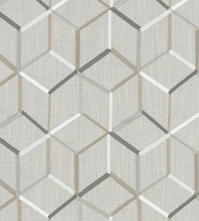 Linear Fabric by Clarke & Clarke Silver