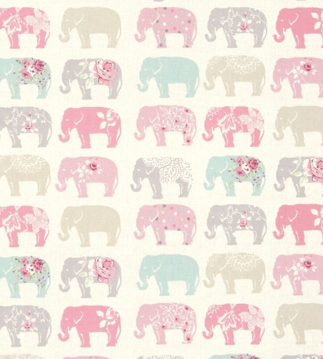 Elephants Fabric by Studio G Pastel