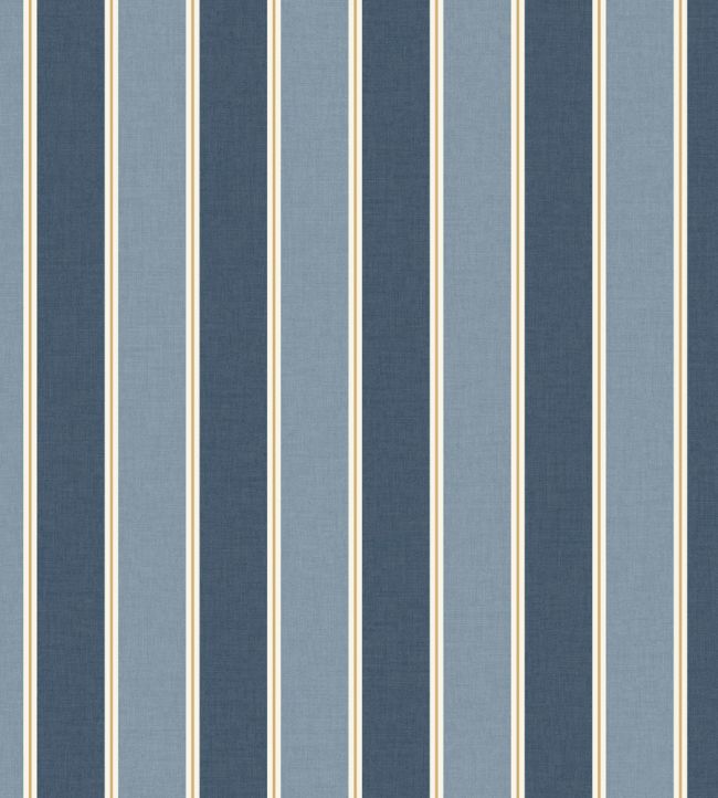 Classic Lines Wallpaper by Caselio Bleu Denim Or