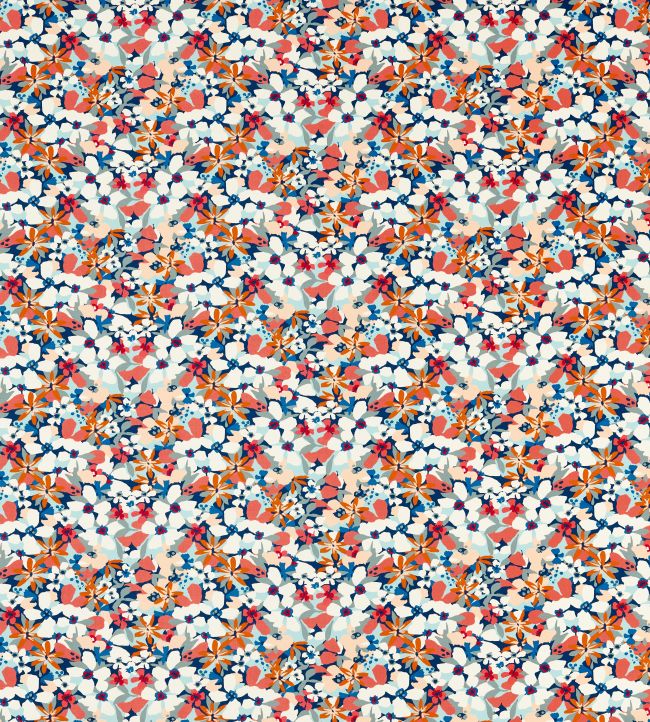 Clementine Fabric by Clarke & Clarke Midnight/Spice