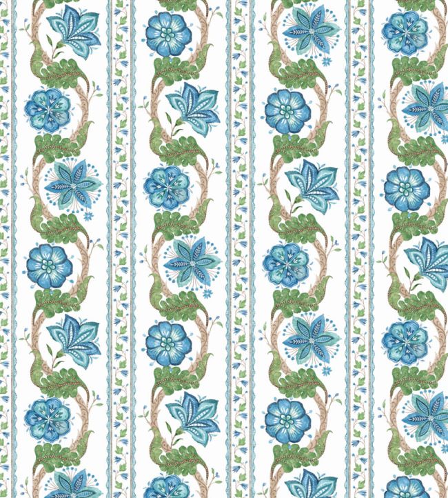 Clermont Fabric by Nina Campbell Blue/Green