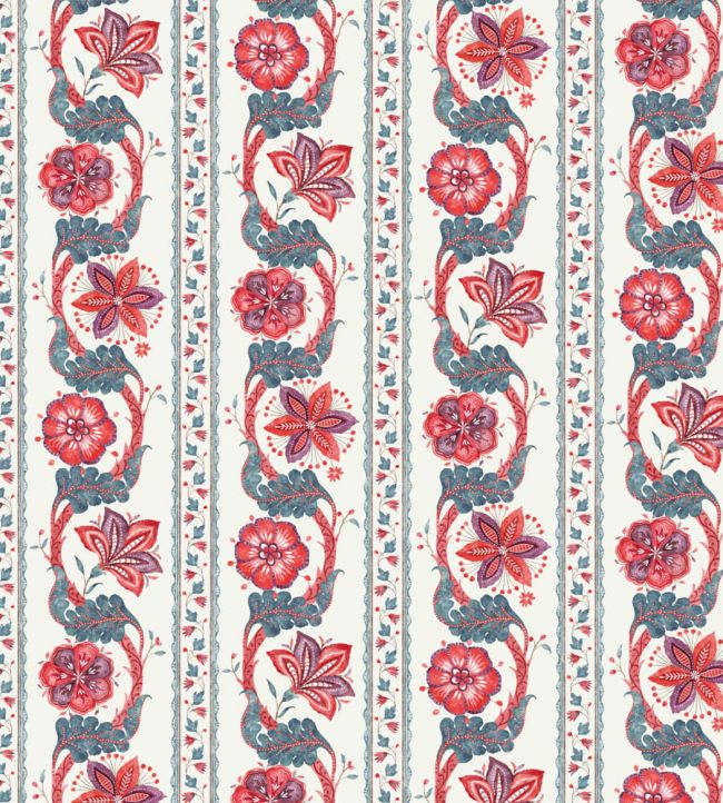 Clermont Fabric by Nina Campbell Deep Red