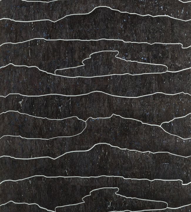 Cloud Mosaic Wallpaper by Thibaut Black Silver