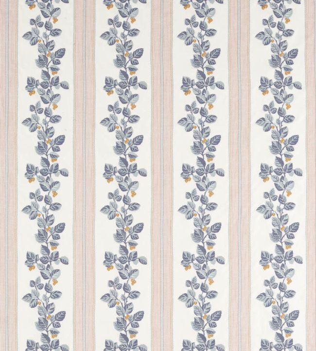 Cobnut Stripe Fabric by Sanderson Porcelain/Blossom