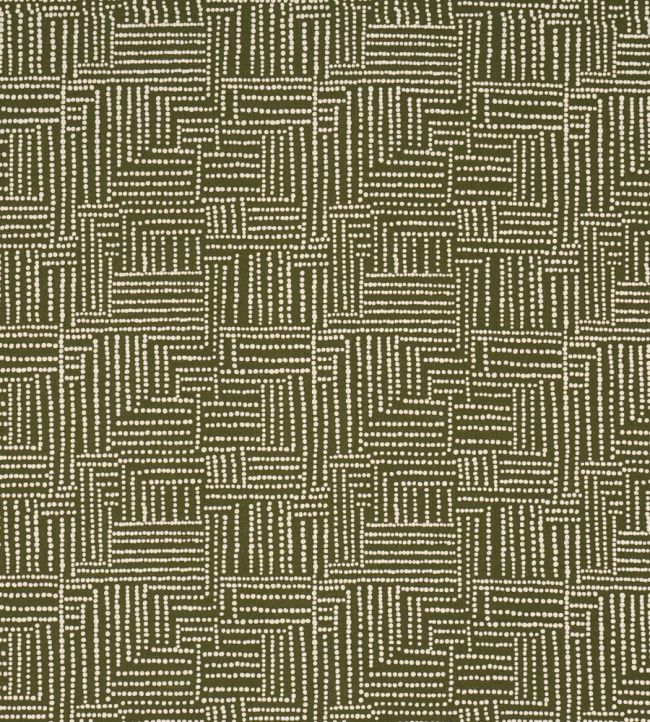 Coco Hand Screen Print Fabric by Schumacher Palm Tree Green