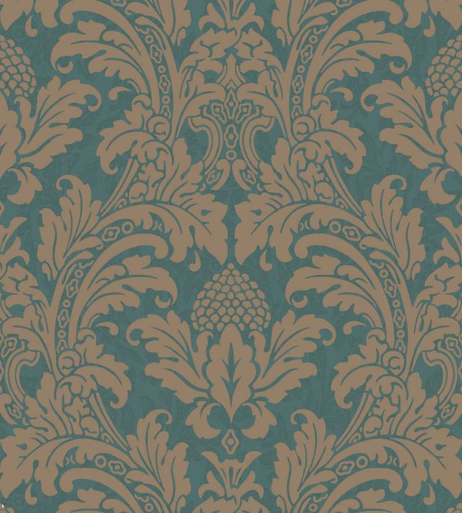 Blake Wallpaper by Cole & Son Teal & Silver