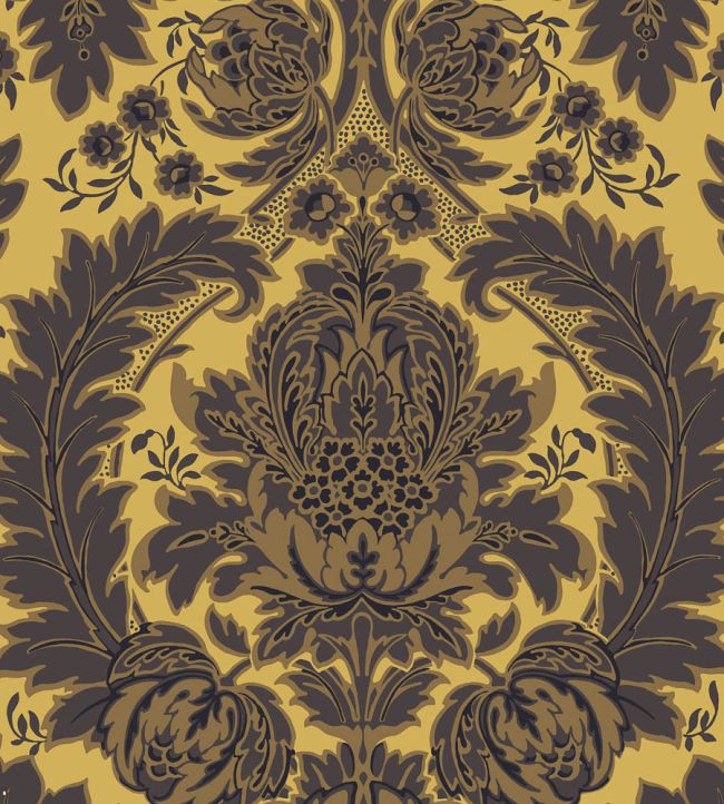 Coleridge Wallpaper by Cole & Son Yellow & Charcoal