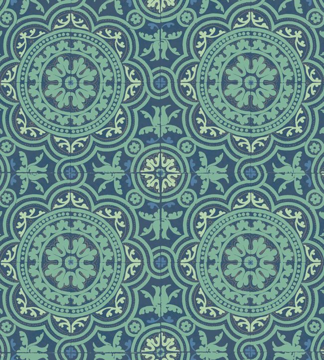 Piccadilly Wallpaper by Cole & Son Teal & Gold