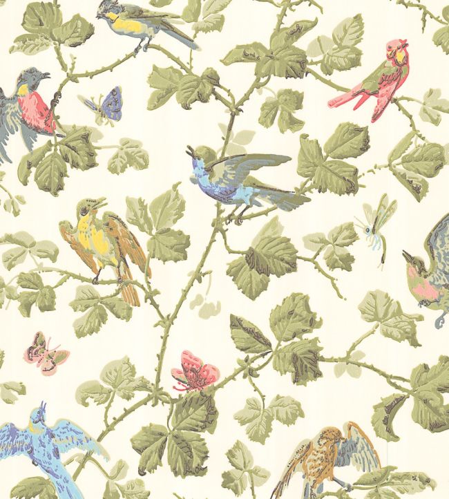 Winter Birds Wallpaper by Cole & Son Multi & Olive