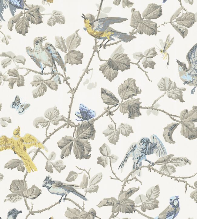 Winter Birds Wallpaper by Cole & Son Yellow & Stone
