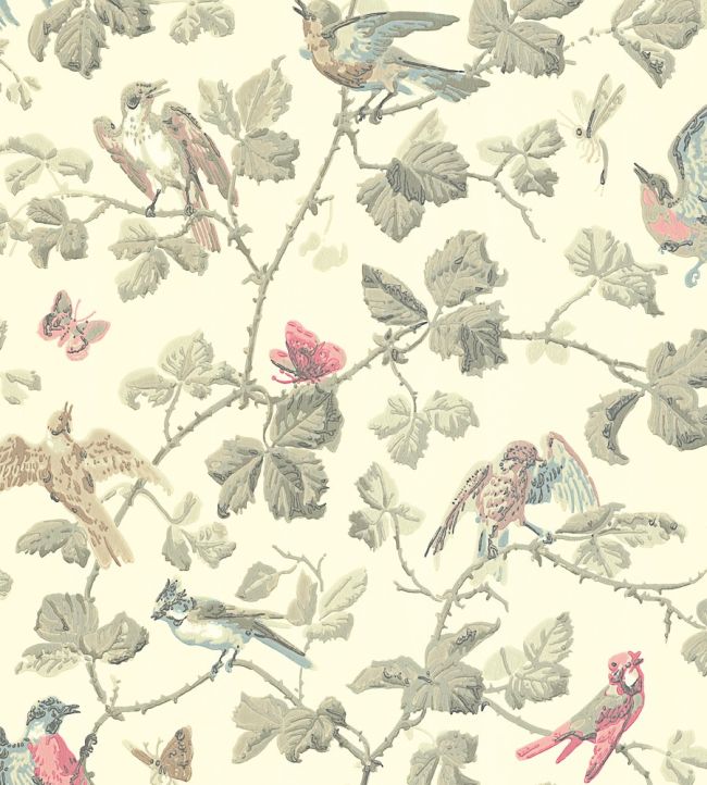 Winter Birds Wallpaper by Cole & Son Rose & Old Olive