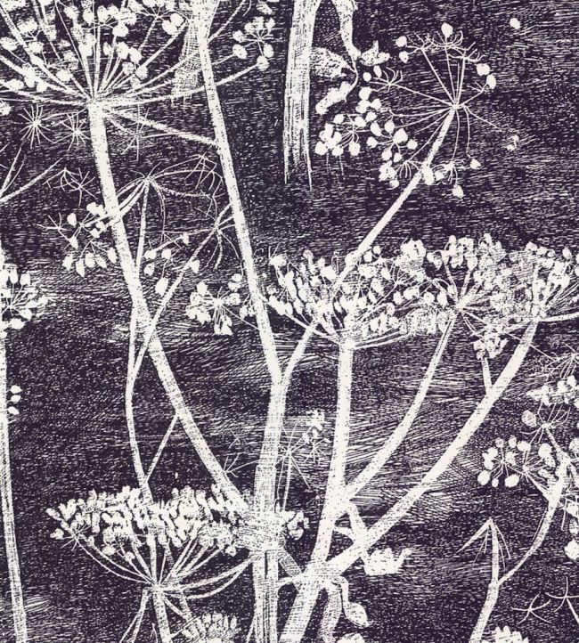 Cow Parsley Wallpaper by Cole & Son Etch Grey