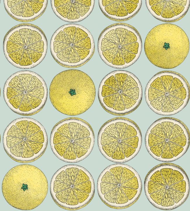 Arance Wallpaper by Cole & Son Lemon and Seafoam