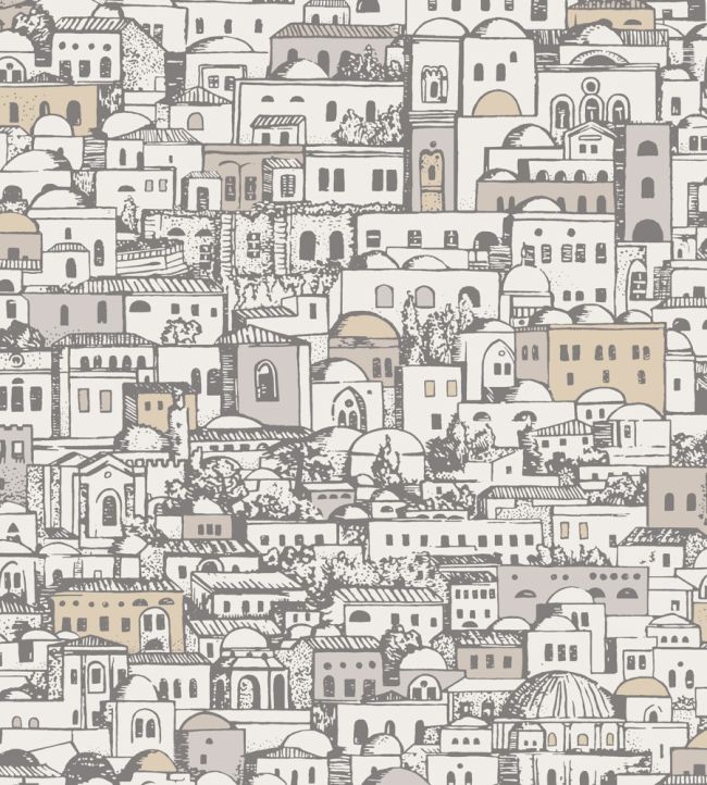 Mediterranea Wallpaper by Cole & Son Parchment and Gilver