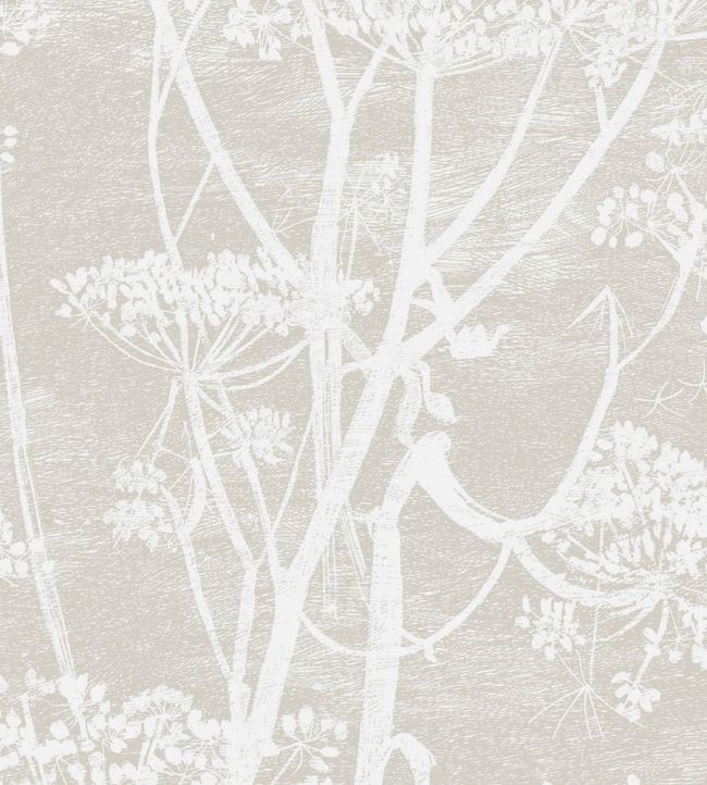 Cow Parsley Fabric by Cole & Son White & Taupe